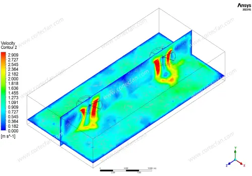 HVLS FAN エアフロー最適化ガイド: CFD 風速分布図をどのように解釈して換気効率を向上させるか?